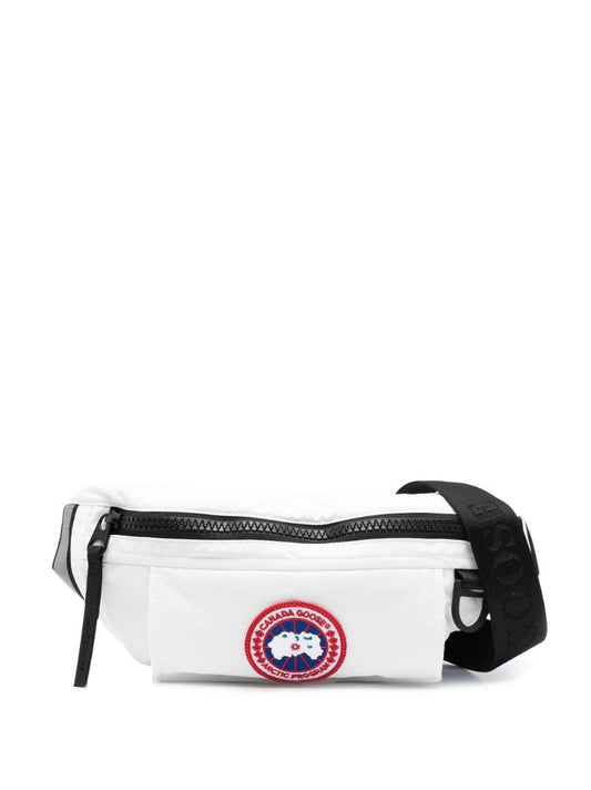 White Logo Patch Belt Bag