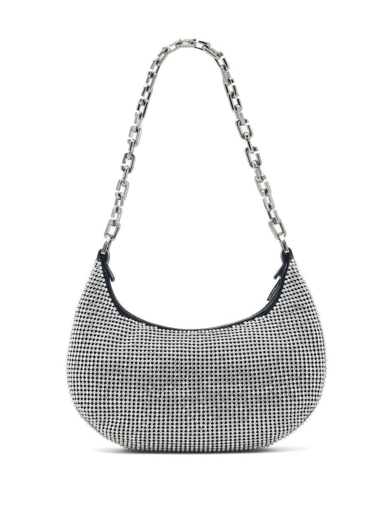 Black the Rhinestone Small Curve Bag