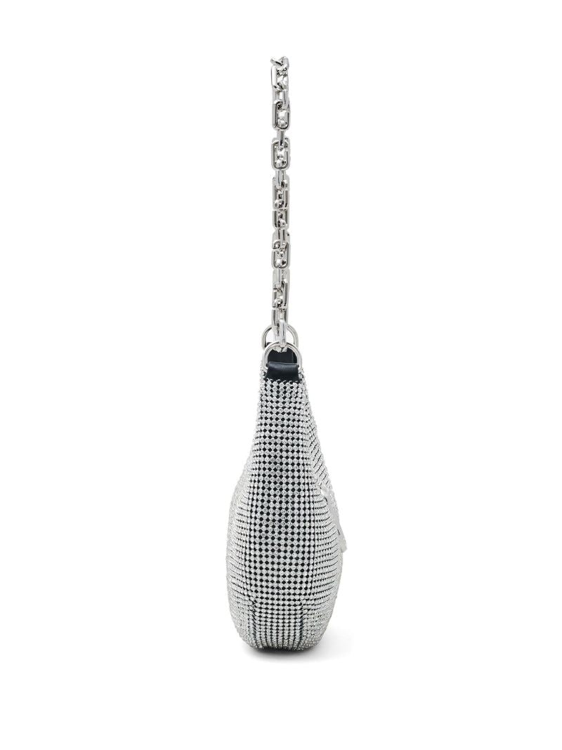 Black the Rhinestone Small Curve Bag