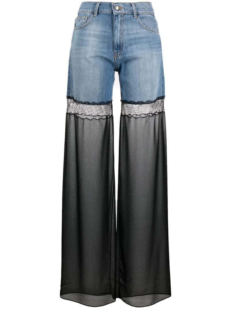 Black Tulle Wide-leg Jeans