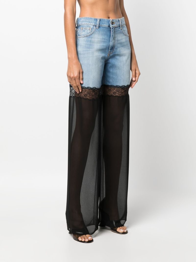 Black Tulle Wide-leg Jeans