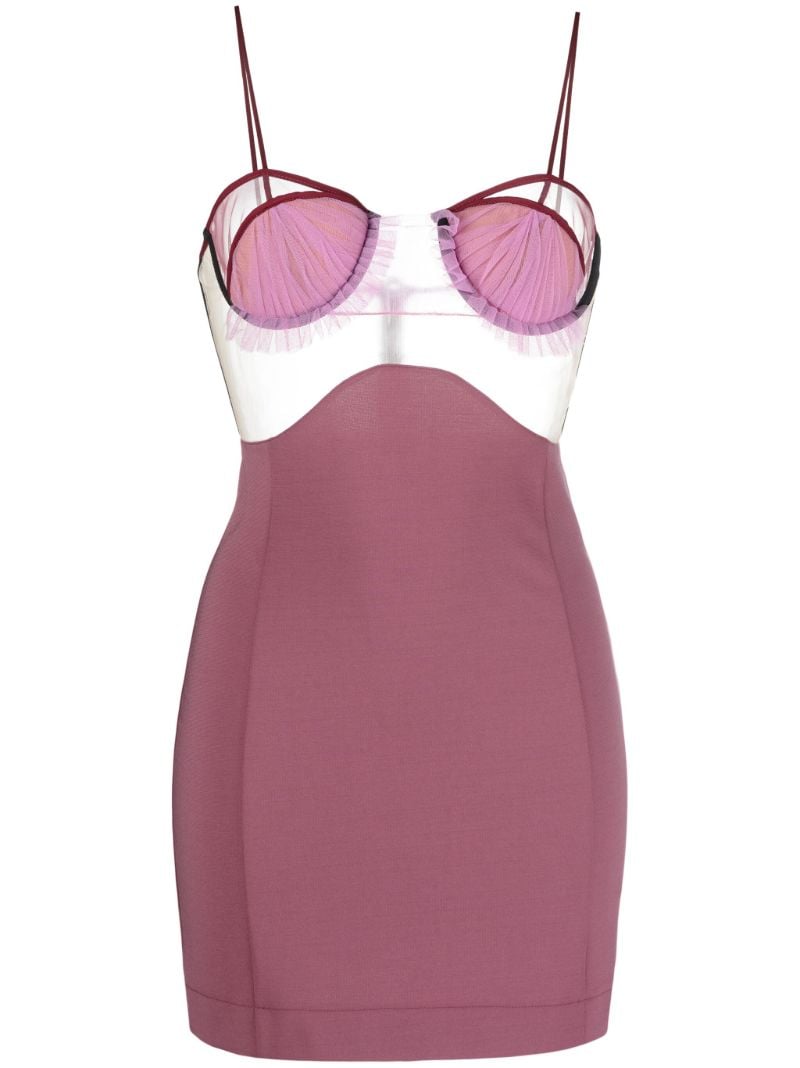 Pink Panelled Bustier Mini Dress