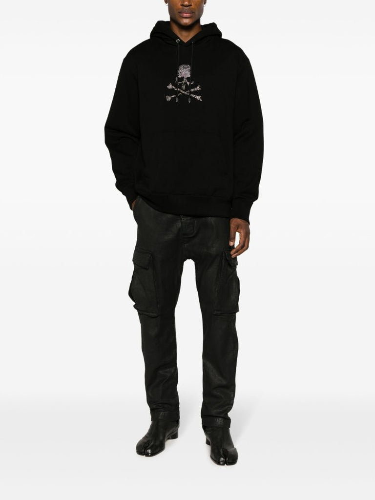 Black Embellished Skull Hoodie