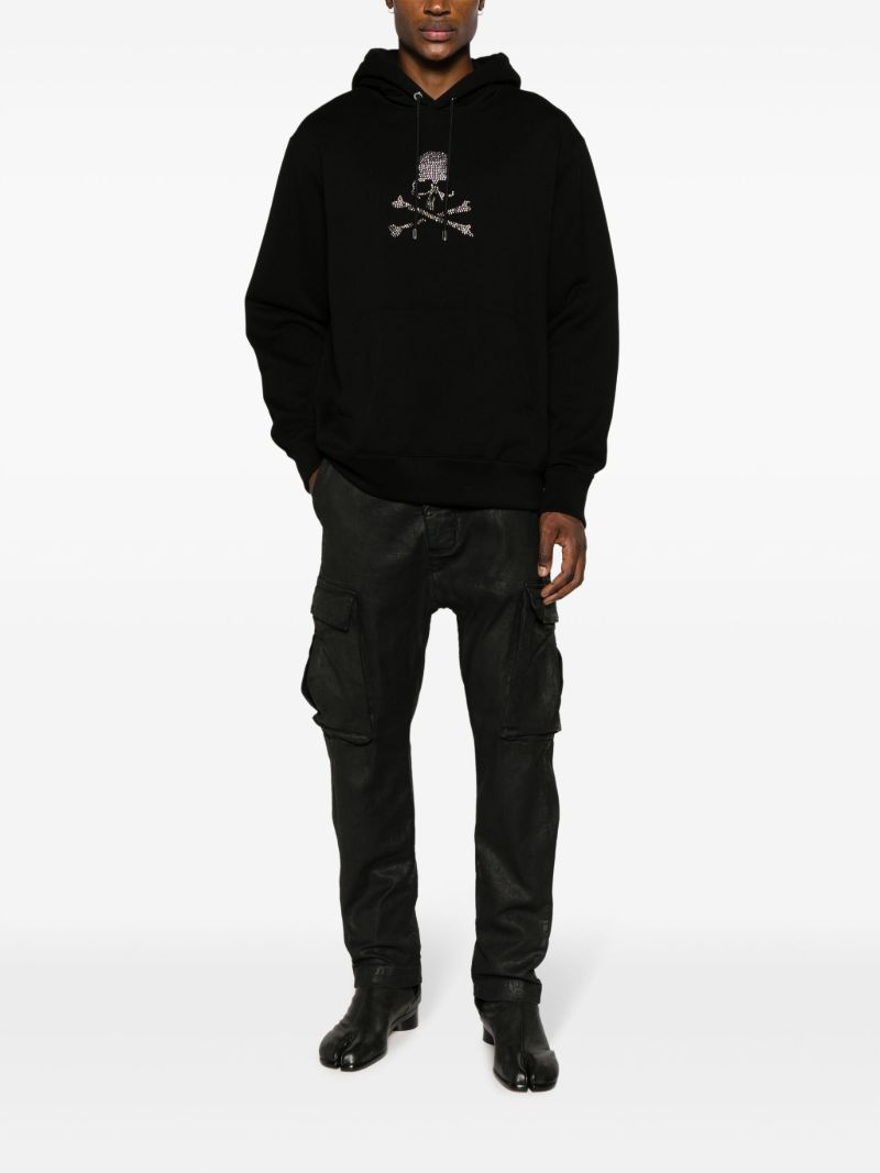 Black Embellished Skull Hoodie