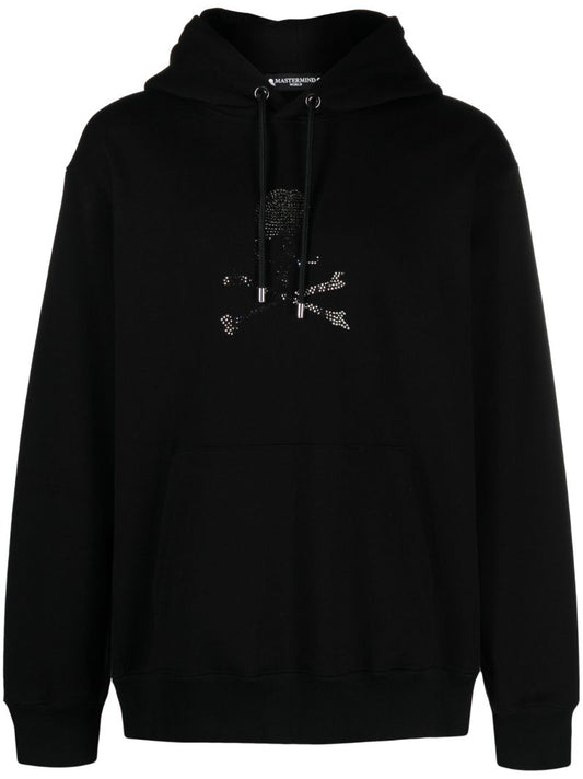 Black Embellished Skull Hoodie