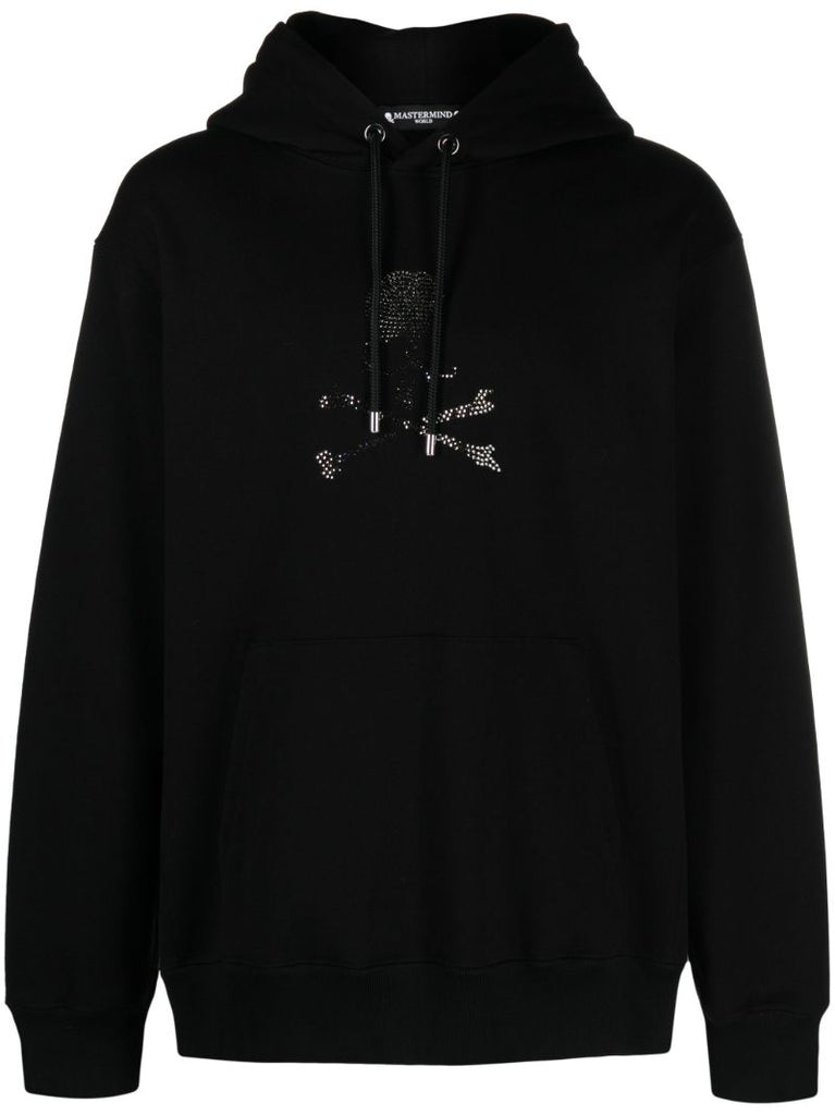 Black Embellished Skull Hoodie