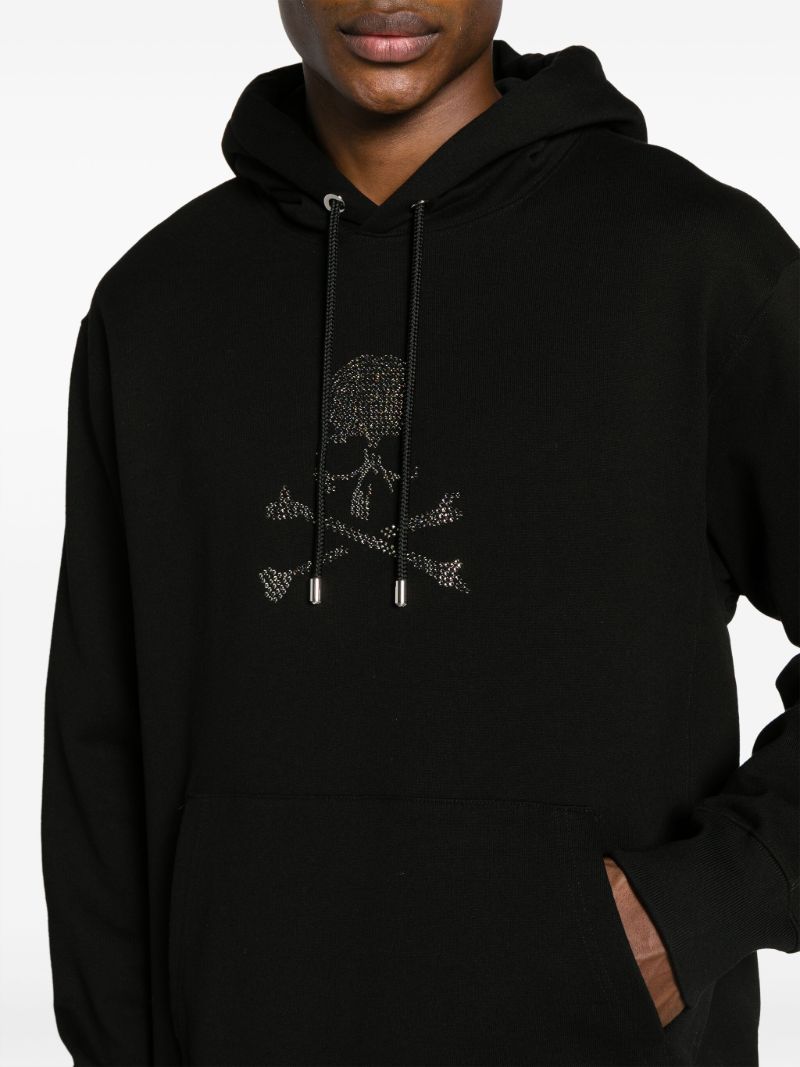 Black Embellished Skull Hoodie