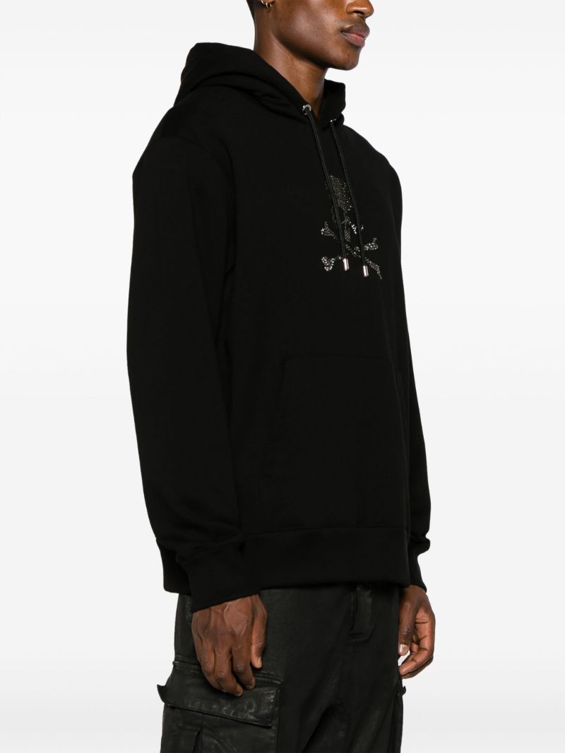 Black Embellished Skull Hoodie