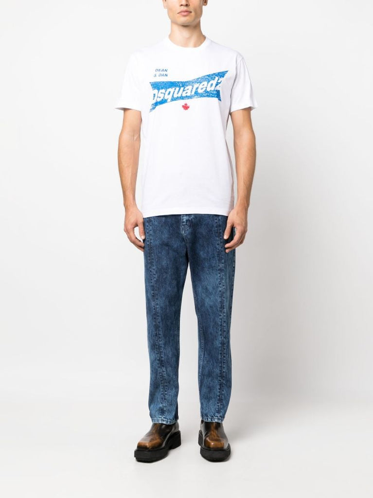 White Logo-print Cotton T-shirt