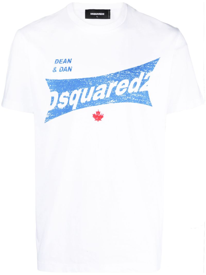 White Logo-print Cotton T-shirt