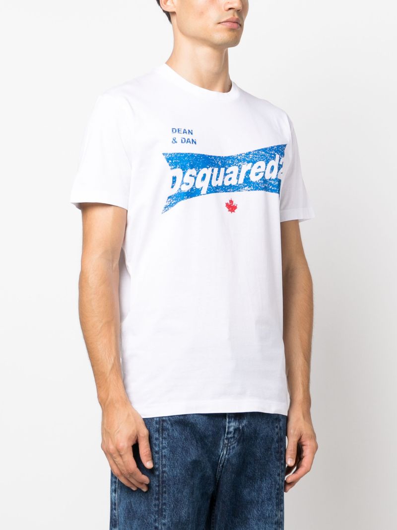 White Logo-print Cotton T-shirt