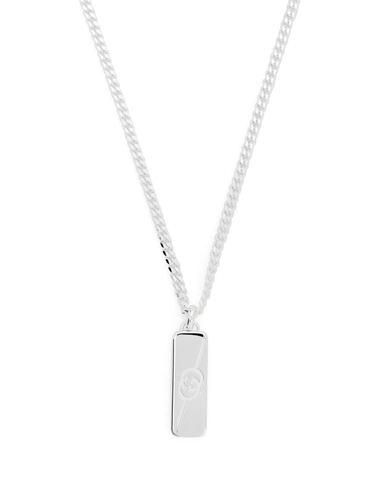 Sterling Silver Diagonal Interlocking G Necklace