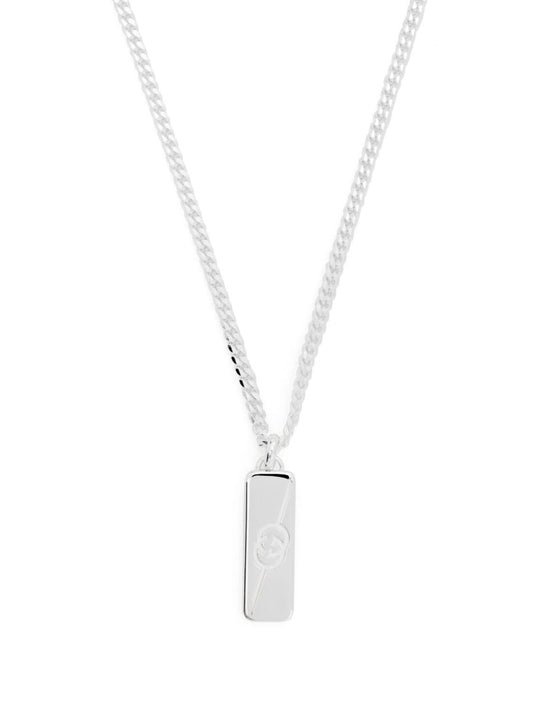 Sterling Silver Diagonal Interlocking G Necklace