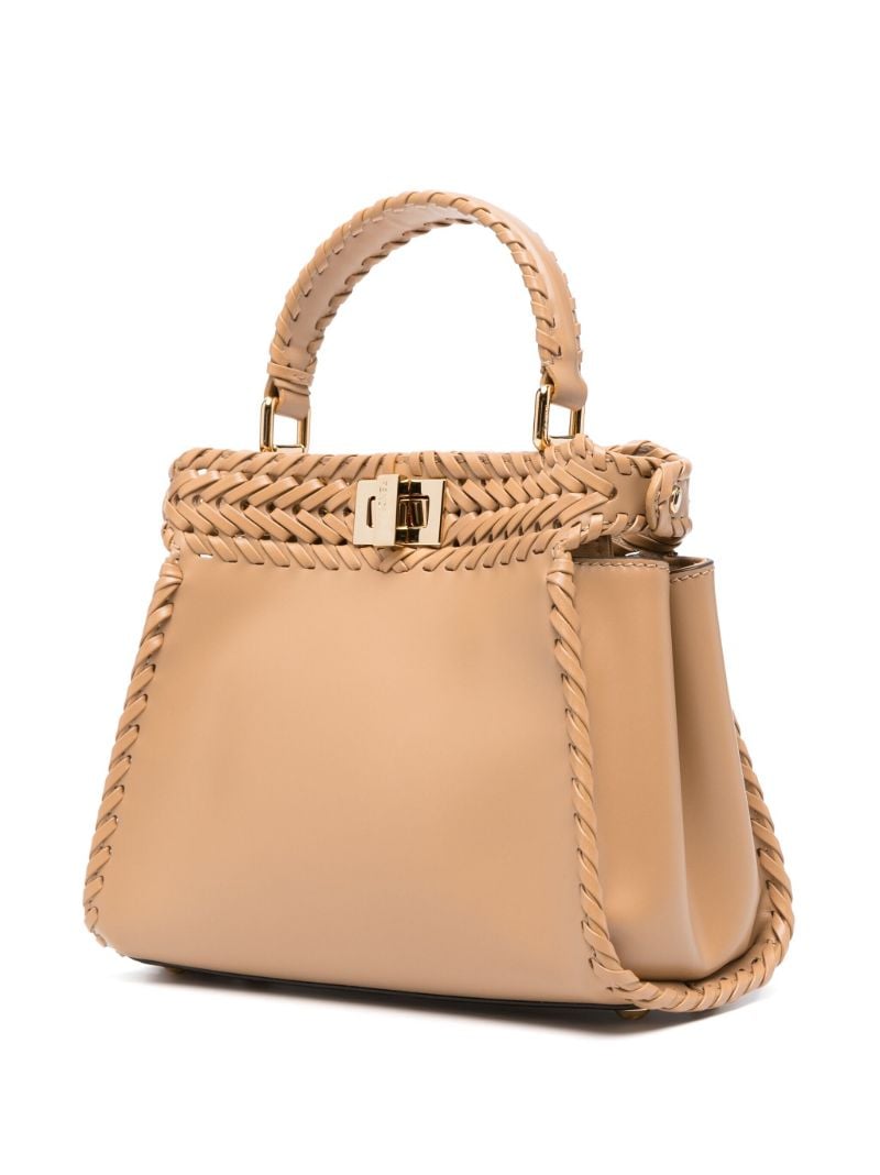 Brown Peekaboo Mini Leather Tote Bag