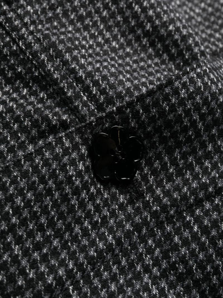 Grey Checked Straight-leg Trousers