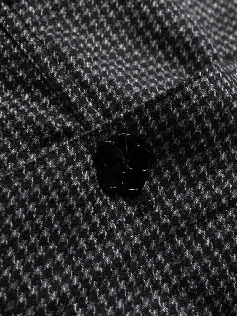 Grey Checked Straight-leg Trousers