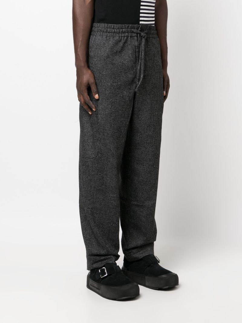 Grey Checked Straight-leg Trousers