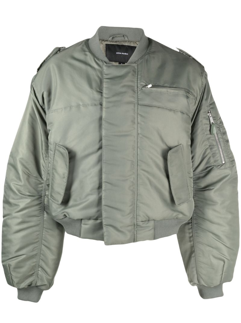 Green A-2 Puffer Bomber Jacket