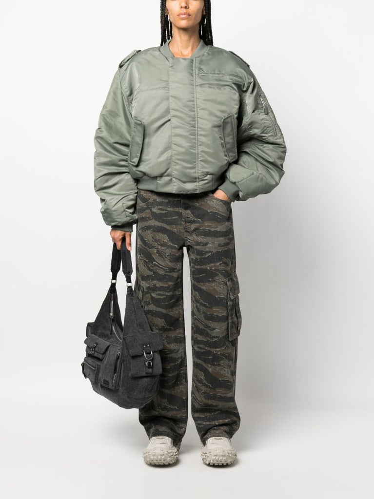 Green A-2 Puffer Bomber Jacket