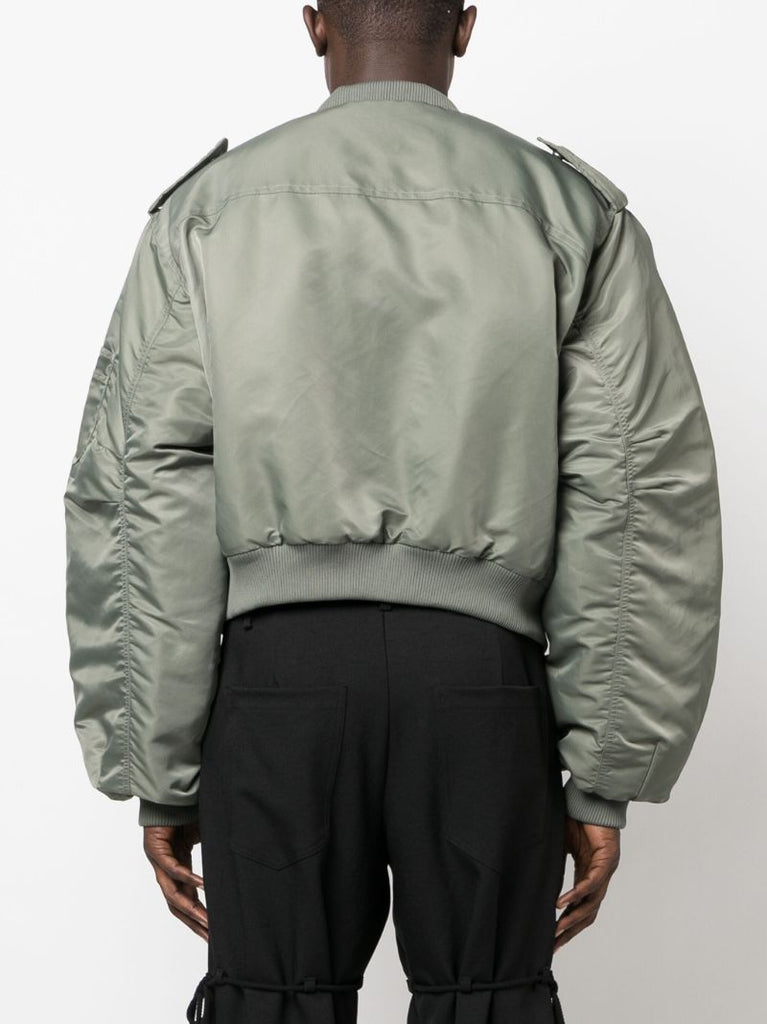 Green A-2 Puffer Bomber Jacket