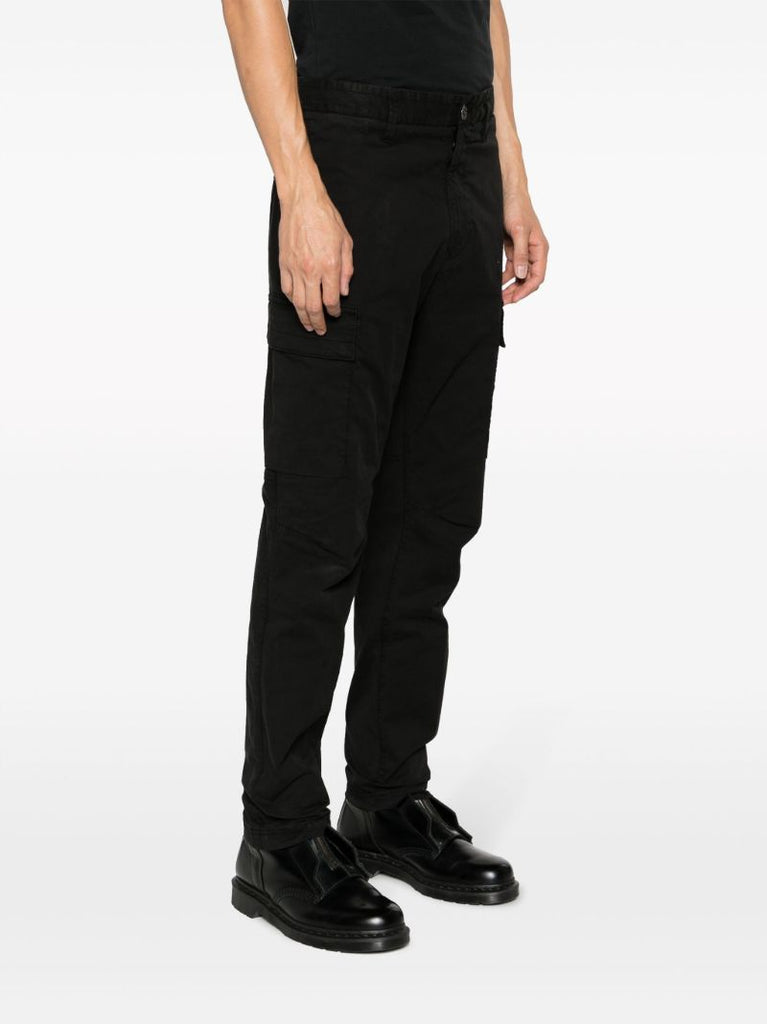 Black Cotton Cargo Pants