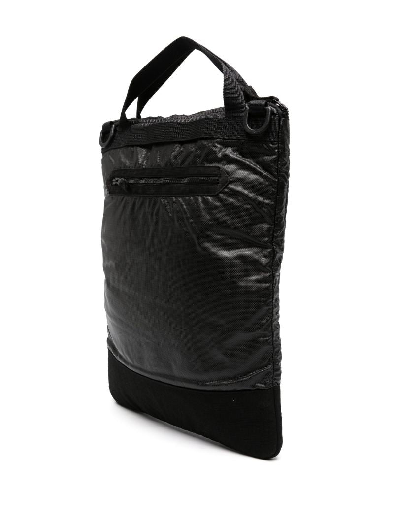 Black Mussola Gummata Canvas Tote Bag