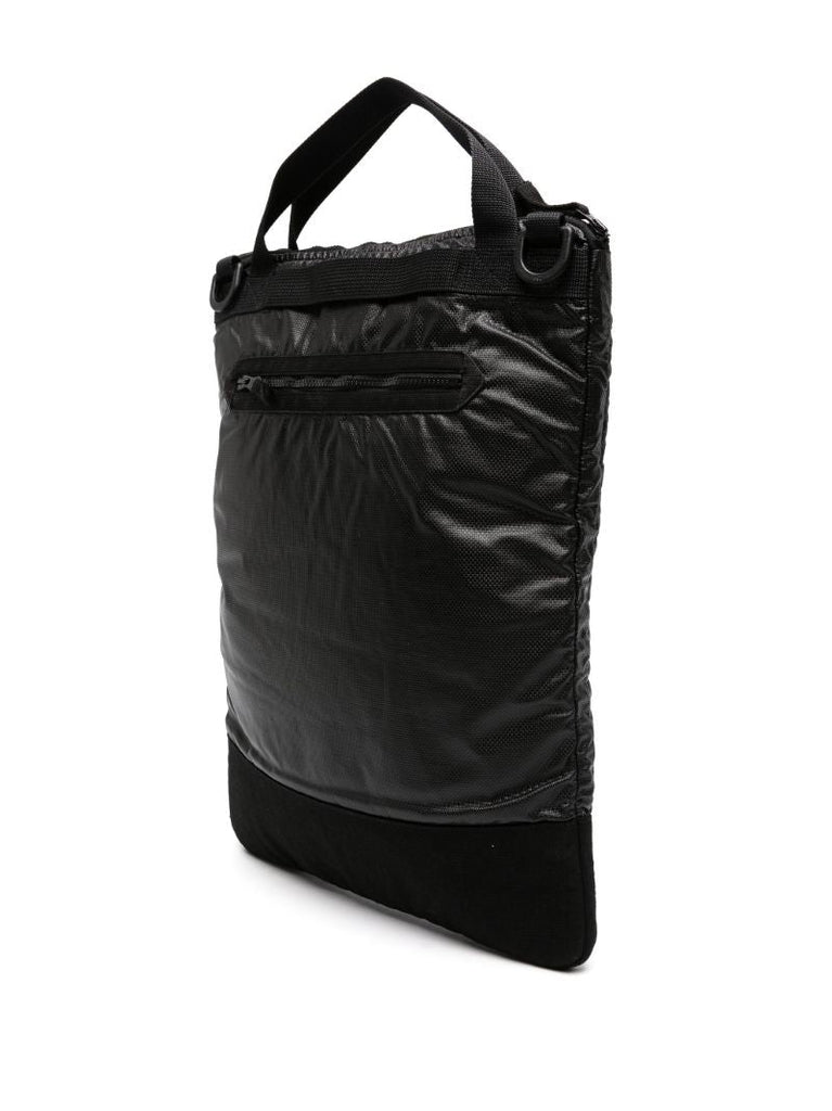 Black Mussola Gummata Canvas Tote Bag