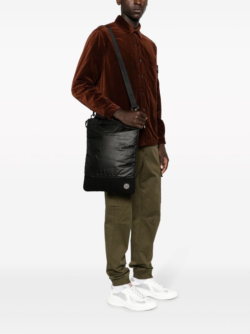 Black Mussola Gummata Canvas Tote Bag