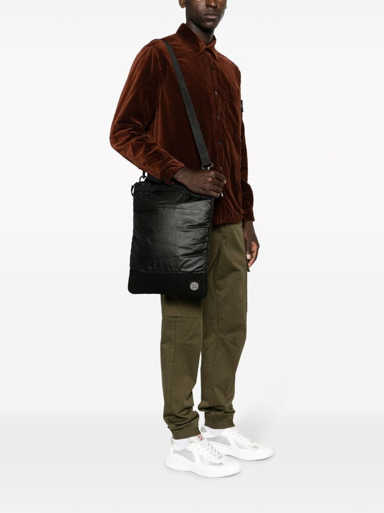 Black Mussola Gummata Canvas Tote Bag