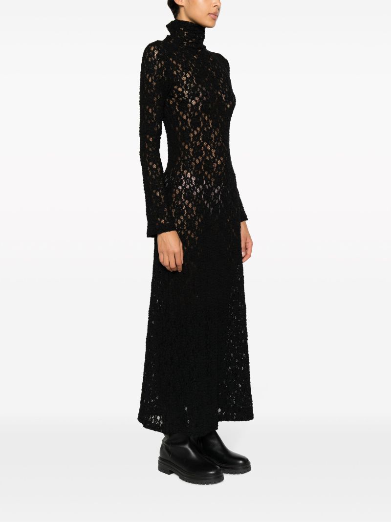 Black Corded-lace Long Dress