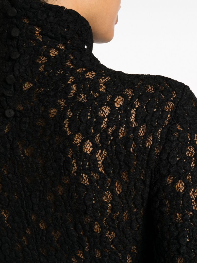 Black Corded-lace Long Dress