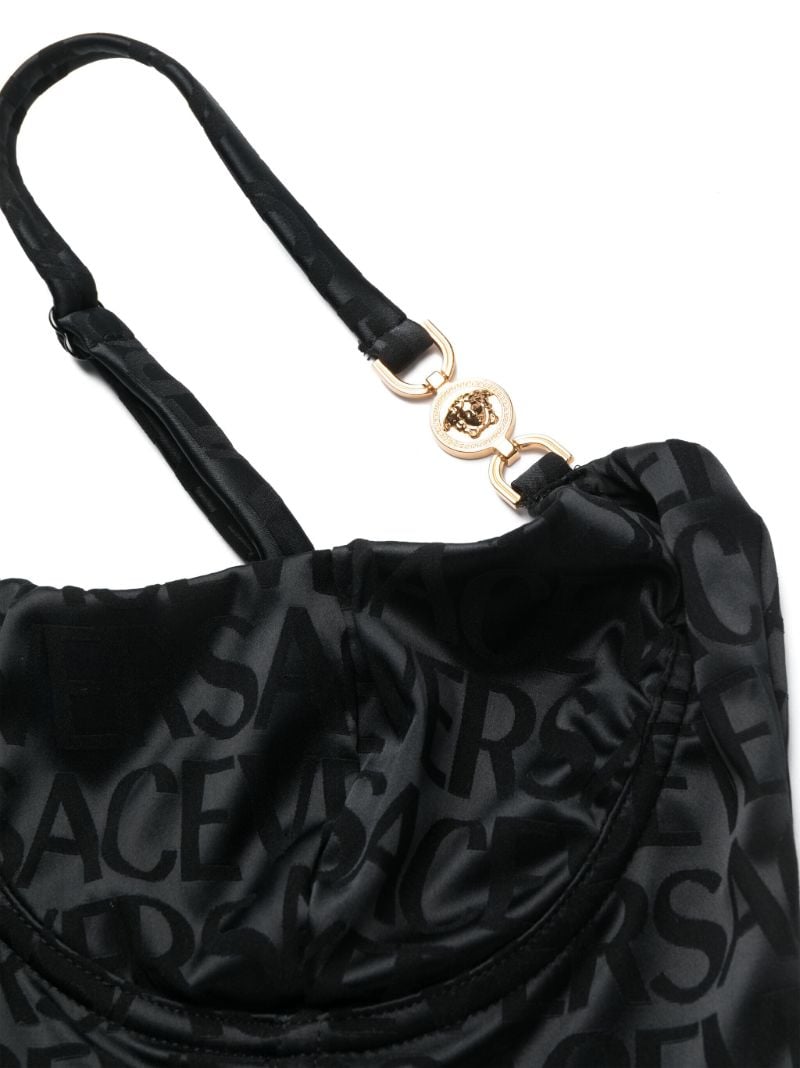 Black Versace Allover Corset Bra