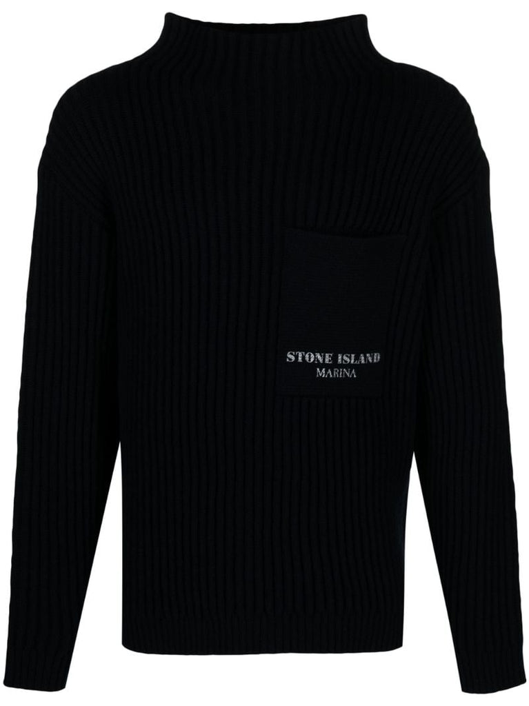 Blue Marina Ribbed Virgin-wool Sweater