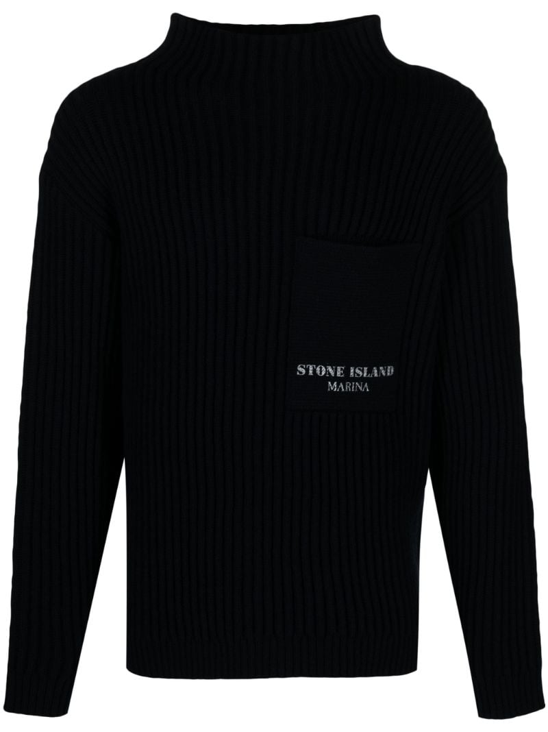 Blue Marina Ribbed Virgin-wool Sweater