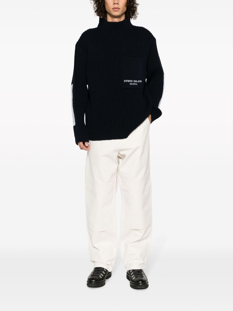Blue Marina Ribbed Virgin-wool Sweater