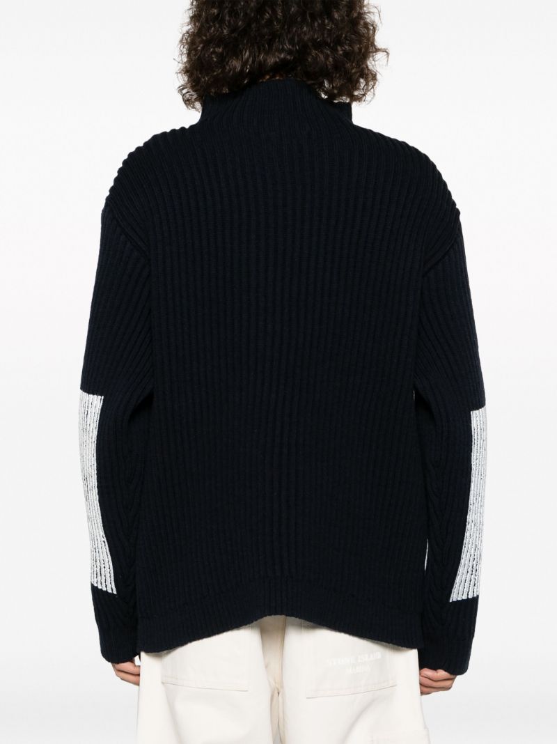 Blue Marina Ribbed Virgin-wool Sweater