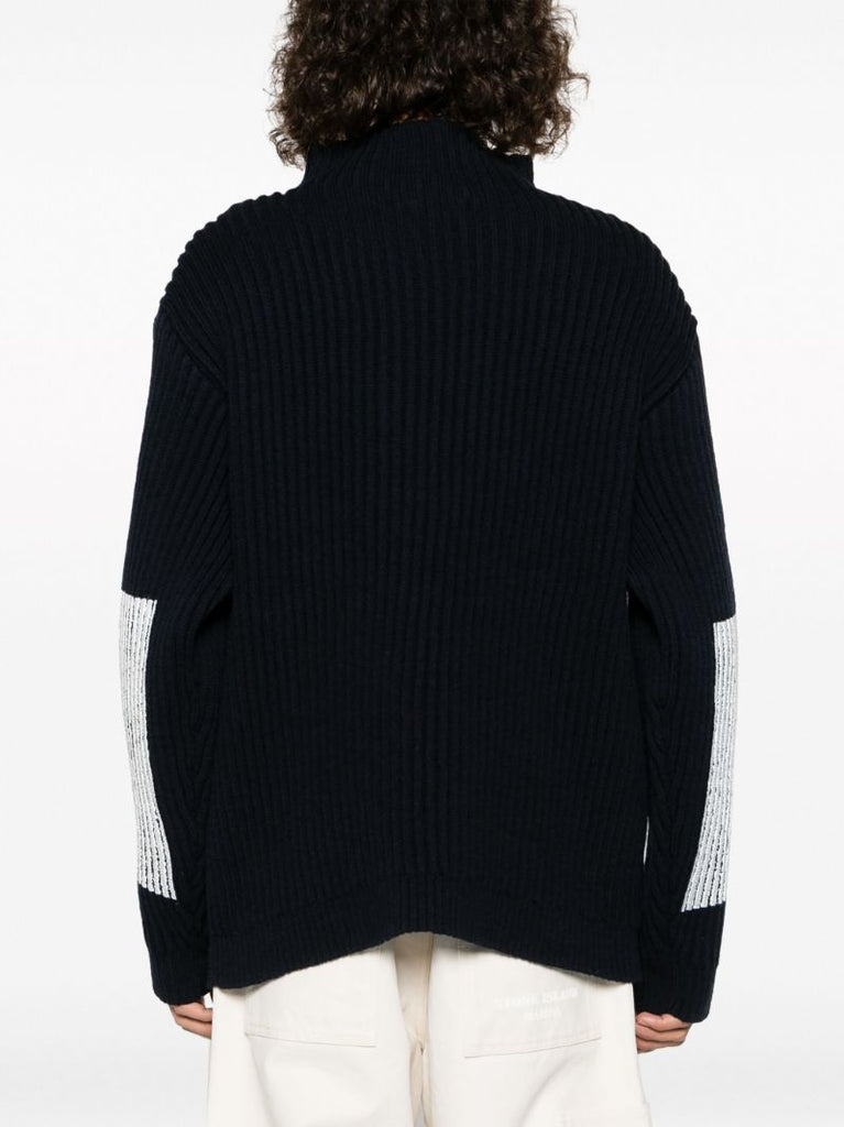 Blue Marina Ribbed Virgin-wool Sweater