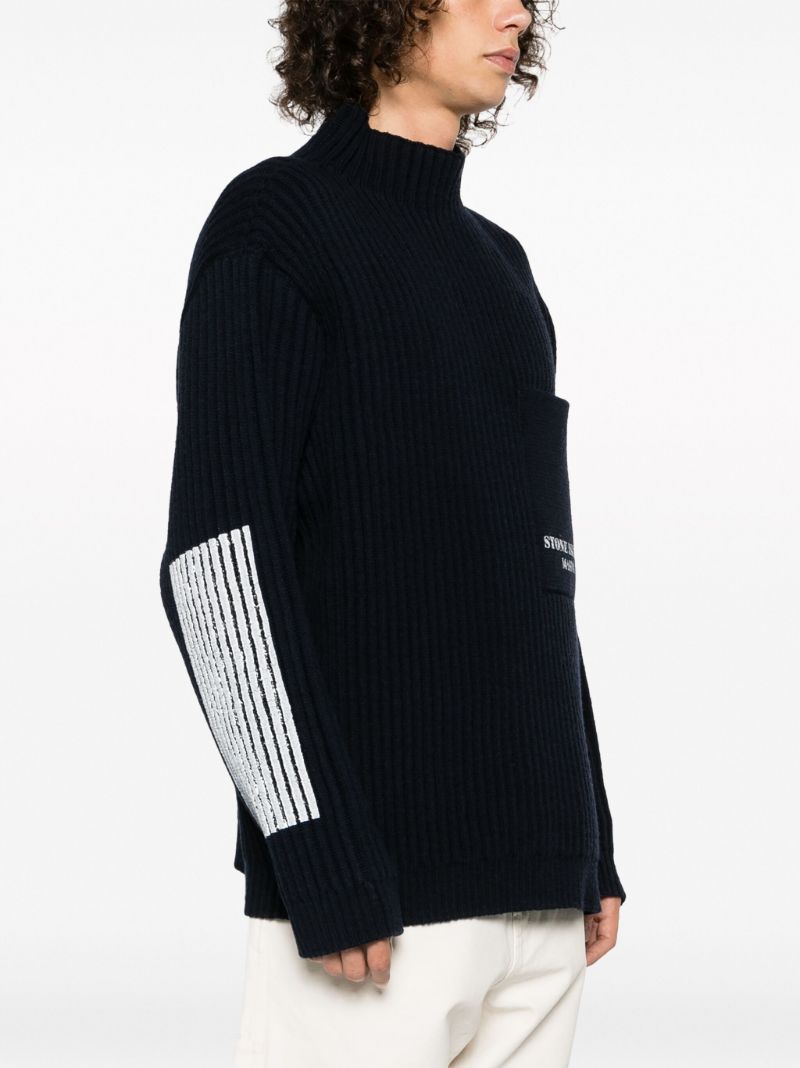 Blue Marina Ribbed Virgin-wool Sweater