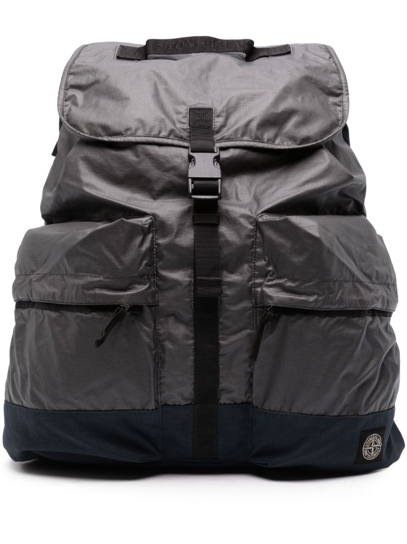 Grey Mussola Gommata Canvas Backpack