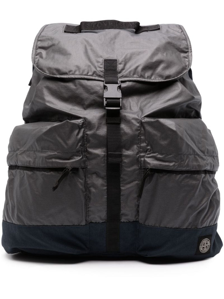 Grey Mussola Gommata Canvas Backpack