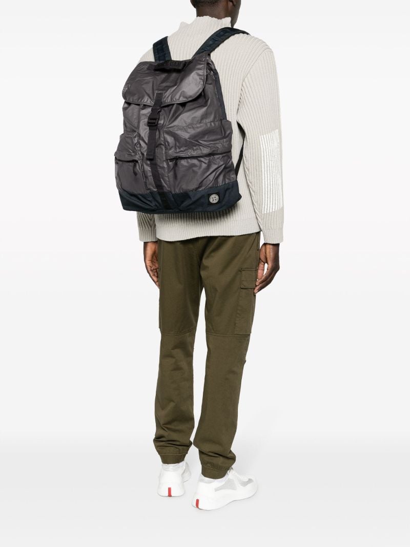 Grey Mussola Gommata Canvas Backpack
