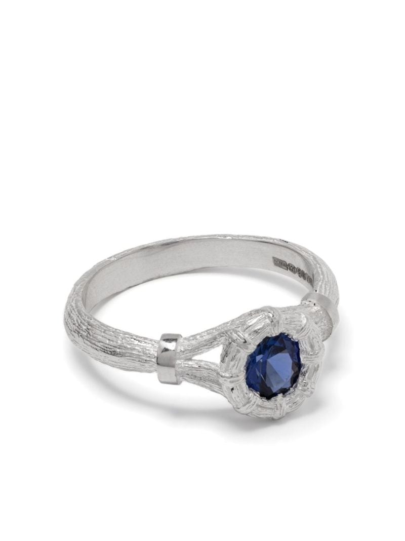 Sterling Silver Bound Willow Sapphire Ring