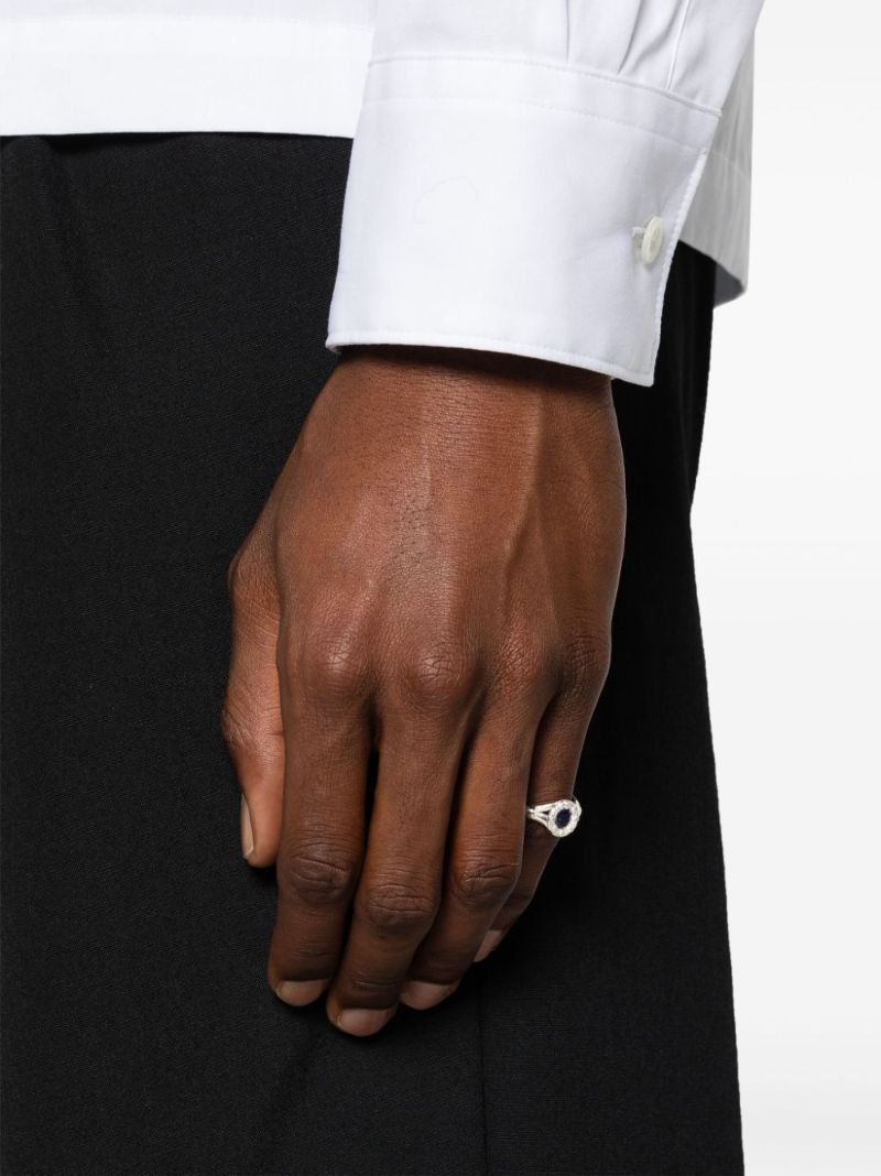 Sterling Silver Bound Willow Sapphire Ring