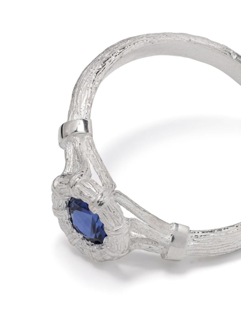 Sterling Silver Bound Willow Sapphire Ring