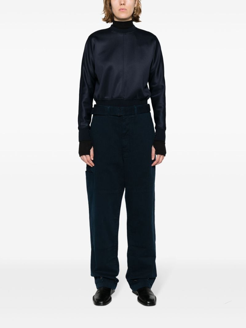 Blue Belted Straight-leg Jeans