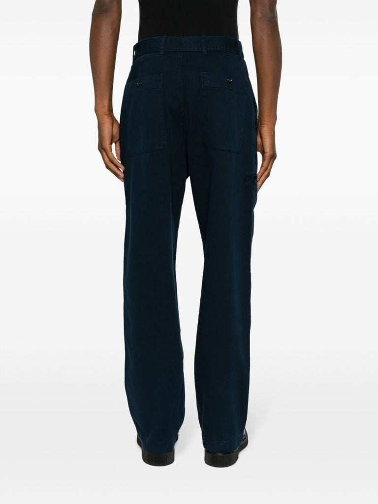 Blue Belted Straight-leg Jeans