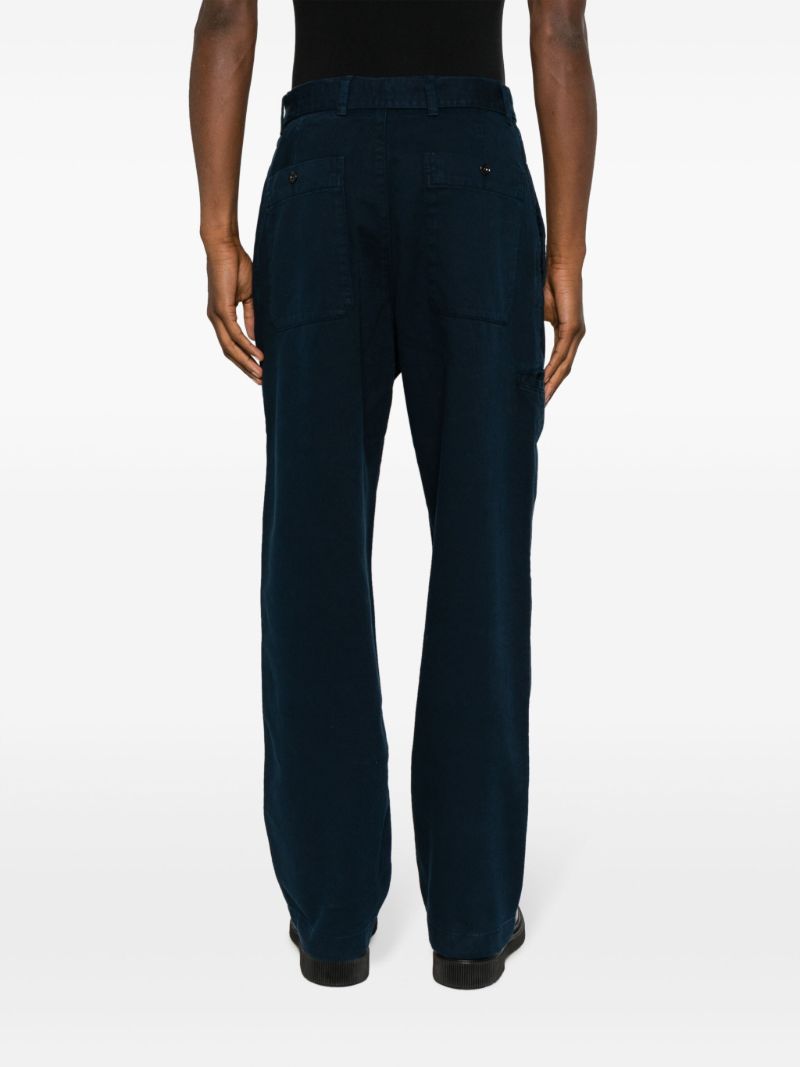 Blue Belted Straight-leg Jeans