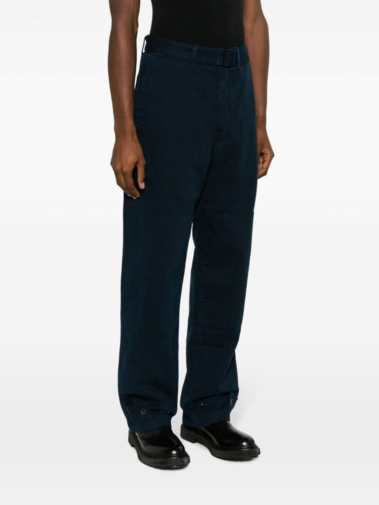 Blue Belted Straight-leg Jeans