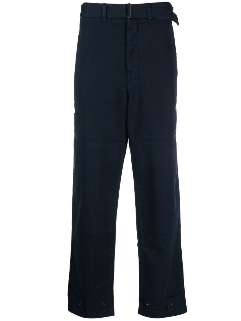 Blue Belted Straight-leg Jeans