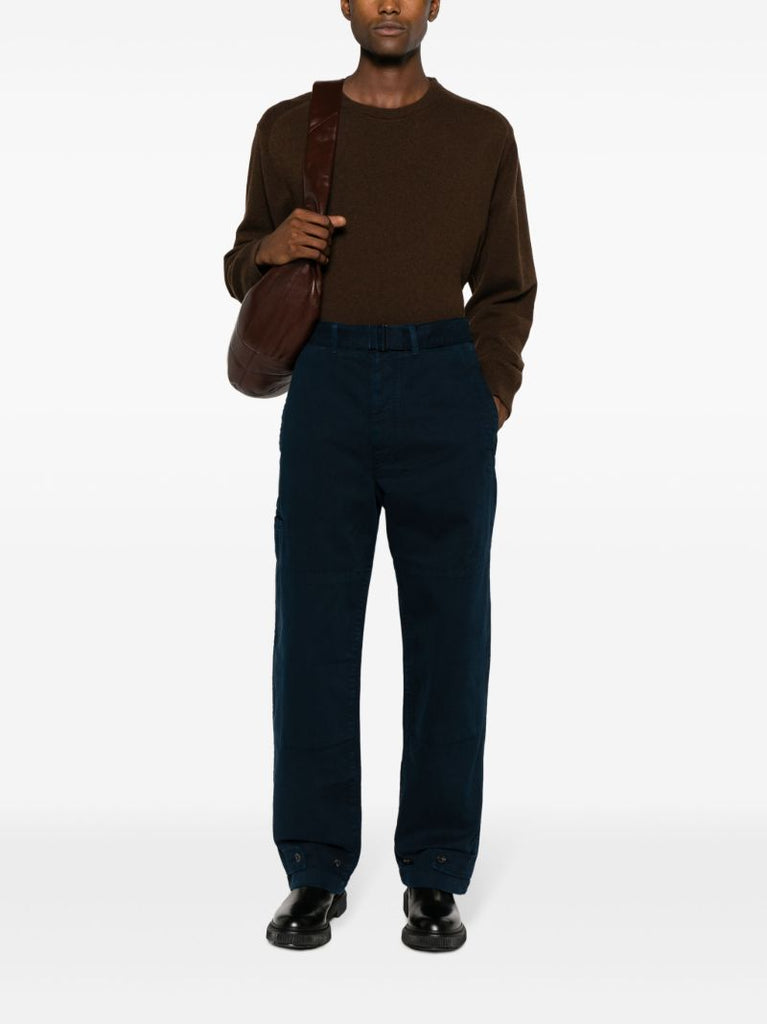 Blue Belted Straight-leg Jeans